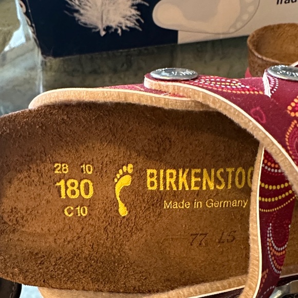 New in Box Birkenstock Dorian Kids Red Paisley Sandals sz 10-10 1/2 ( 28 ) - Picture 5 of 10